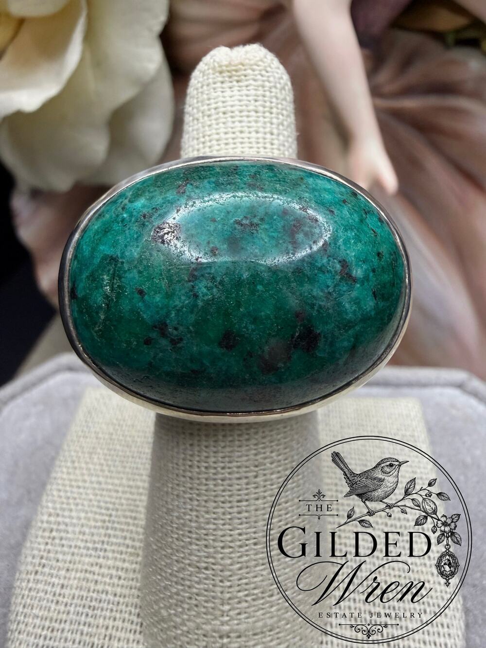Silpada R2941 Vitality Ring Sz 6.25 Green Blue Quartz Sterling Silver Retired